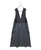 LE PHILル フィル）の古着「ジャンパースカート」｜ブラック×インディゴ