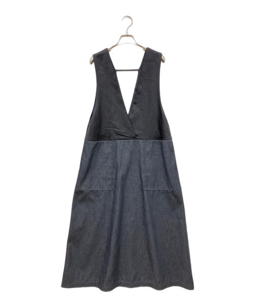 LE PHIL（ル フィル）LE PHIL (ル フィル) ジャンパースカート ブラック×インディゴの古着・服飾アイテム