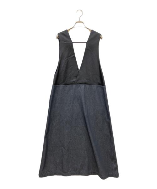 LE PHIL（ル フィル）LE PHIL (ル フィル) ジャンパースカート ブラック×インディゴの古着・服飾アイテム