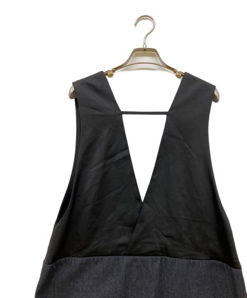 LE PHIL（ル フィル）LE PHIL (ル フィル) ジャンパースカート ブラック×インディゴの古着・服飾アイテム