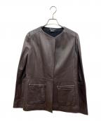ZENOBIAゼノビア）の古着「レザー レイヤードジャケット」｜ブラウン