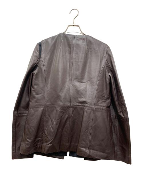 ZENOBIA（ゼノビア）ZENOBIA (ゼノビア) レザー レイヤードジャケット ブラウン サイズ:6の古着・服飾アイテム