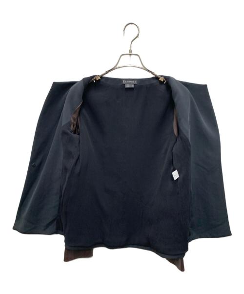 ZENOBIA（ゼノビア）ZENOBIA (ゼノビア) レザー レイヤードジャケット ブラウン サイズ:6の古着・服飾アイテム