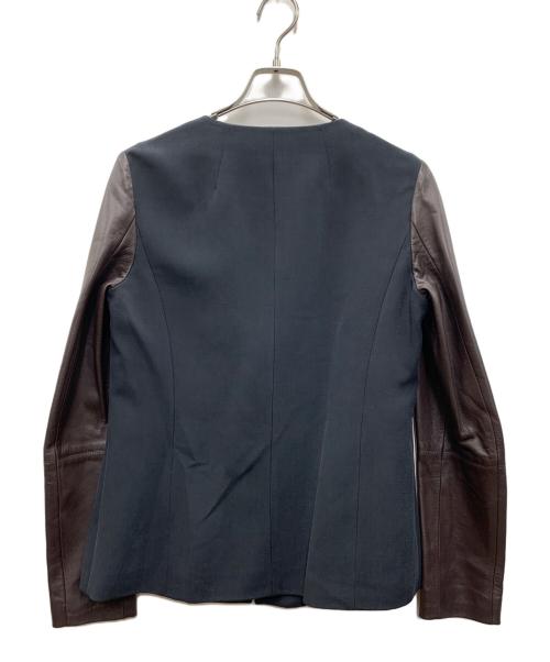 ZENOBIA（ゼノビア）ZENOBIA (ゼノビア) レザー レイヤードジャケット ブラウン サイズ:6の古着・服飾アイテム