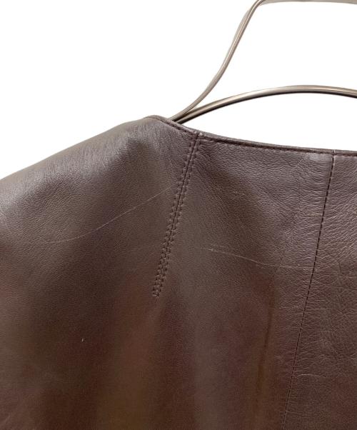 ZENOBIA（ゼノビア）ZENOBIA (ゼノビア) レザー レイヤードジャケット ブラウン サイズ:6の古着・服飾アイテム