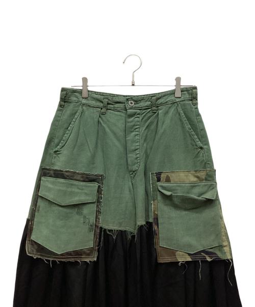 YuumiARIA（ユウミアリア）YuumiARIA (ユウミアリア) ミリタリー リメイクパンツ オリーブブラック サイズ:Fの古着・服飾アイテム