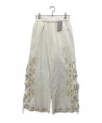SLOBE IENAスローブ イエナ）の古着「ribbon 刺しゅうパンツ」｜ホワイト