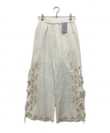 SLOBE IENA（スローブ イエナ）の古着「ribbon 刺しゅうパンツ」｜ホワイト