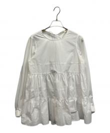 YORI（ヨリ）の古着「ティアードロングブラウス」｜ホワイト