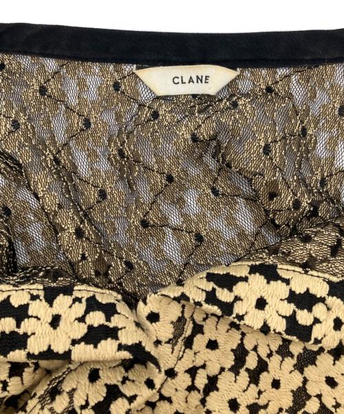 CLANE（クラネ）CLANE (クラネ) 3Dフラワーレースカーディガン ブラック×ベージュ サイズ:1の古着・服飾アイテム