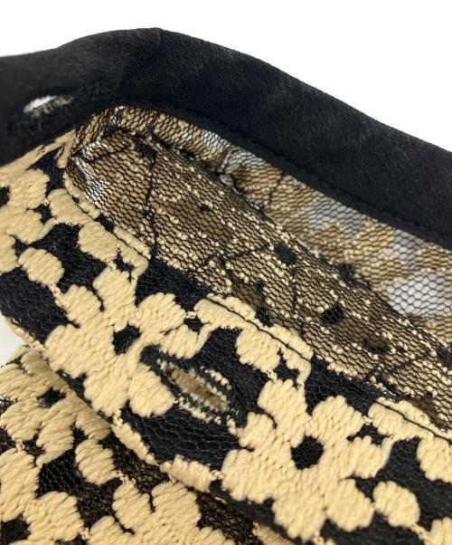 CLANE（クラネ）CLANE (クラネ) 3Dフラワーレースカーディガン ブラック×ベージュ サイズ:1の古着・服飾アイテム