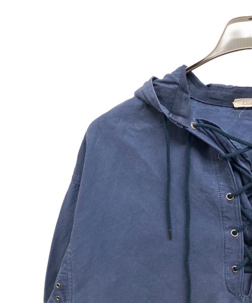 ESLOW（エスロー）ESLOW (エスロー) フード付レースアップブラウス ネイビー サイズ:2の古着・服飾アイテム