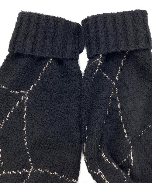 TATTOO STUDIO YAMADA（タトゥースタジオヤマダ）TATTOO STUDIO YAMADA (タトゥースタジオヤマダ) SPIDERWEB BOUCLE COTTON CARDIGAN ブラック サイズ:Lの古着・服飾アイテム