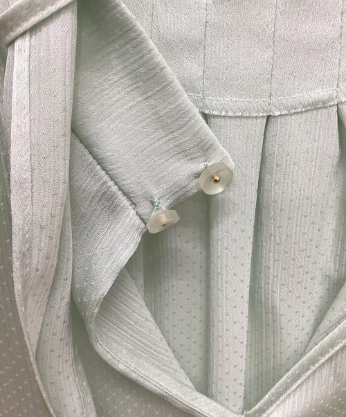 ANAYI（アナイ）ANAYI (アナイ) サテンドット楊柳ボウタイ ブラウス グリーン サイズ:36の古着・服飾アイテム