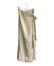 styling/（スタイリング）の古着「バックサテン2wayラップスカート」｜ベージュ