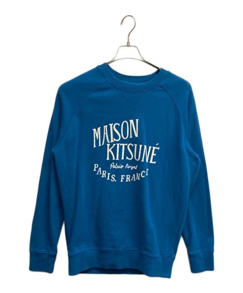 maison kitsune（メゾンキツネ）MAISON KITSUNE (メゾンキツネ) パレロワイヤルスウェットシャツ ブルー サイズ:Lの古着・服飾アイテム