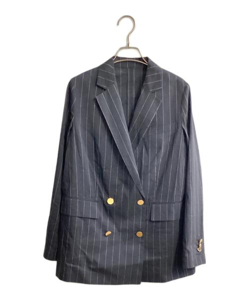 theory（セオリー）theory (セオリー) PINSTRIPE LINEN PIAZZA JKT ブラック サイズ:０の古着・服飾アイテム