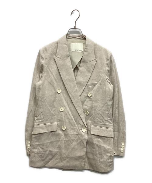 uncrave（アンクレイヴ3.）uncrave (アンクレイヴ3.) リネントロ プレーン ダブルジャケット ベージュ サイズ:1の古着・服飾アイテム
