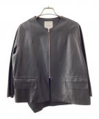 CLANEクラネ）の古着「BACK CROSS RAM LEATHER JACKET」｜ブラック