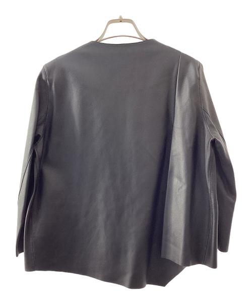 CLANE（クラネ）CLANE (クラネ) BACK CROSS RAM LEATHER JACKET ブラック サイズ:1の古着・服飾アイテム