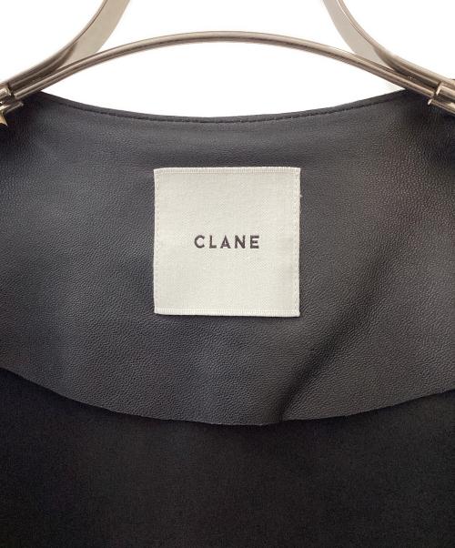 CLANE（クラネ）CLANE (クラネ) BACK CROSS RAM LEATHER JACKET ブラック サイズ:1の古着・服飾アイテム