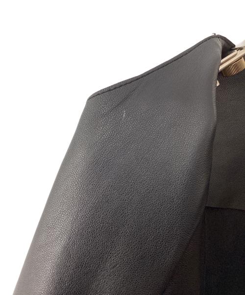 CLANE（クラネ）CLANE (クラネ) BACK CROSS RAM LEATHER JACKET ブラック サイズ:1の古着・服飾アイテム