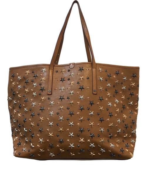 JIMMY CHOO（ジミーチュウ）JIMMY CHOO (ジミーチュウ) SASHA M トートバッグ ブラウンの古着・服飾アイテム