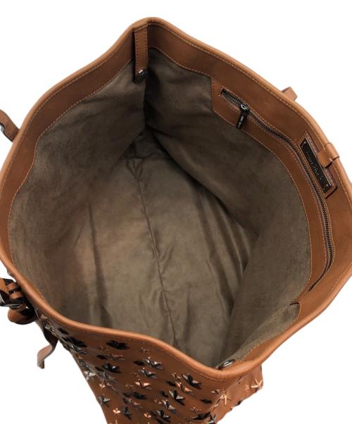 JIMMY CHOO（ジミーチュウ）JIMMY CHOO (ジミーチュウ) SASHA M トートバッグ ブラウンの古着・服飾アイテム