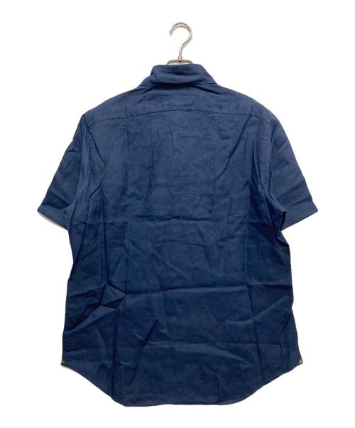 finamore（フィナモレ）Finamore (フィナモレ) 半袖リネンシャツ ネイビー サイズ:42の古着・服飾アイテム