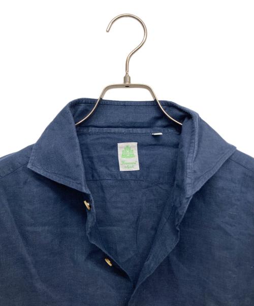 finamore（フィナモレ）Finamore (フィナモレ) 半袖リネンシャツ ネイビー サイズ:42の古着・服飾アイテム