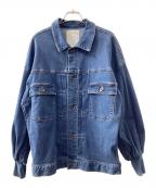 BEARDSLEYビアズリー）の古着「袖パフGジャン」｜インディゴ