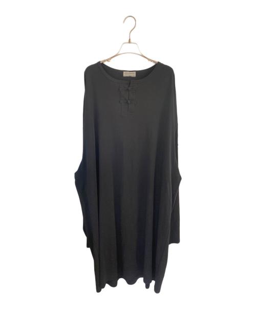 Yohji Yamamoto pour homme（ヨウジヤマモト プールオム）Yohji Yamamoto pour homme (ヨウジヤマモト プールオム) ヘンリーネックチャイナボタンオーバーサイズカットソー ブラック サイズ:3の古着・服飾アイテム