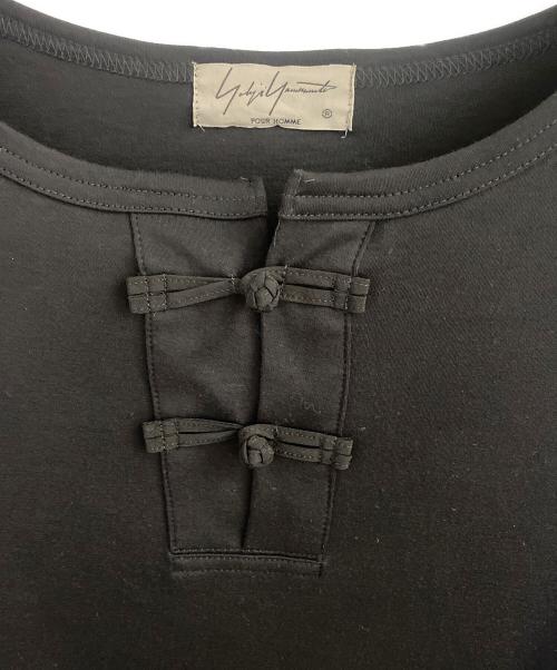 Yohji Yamamoto pour homme（ヨウジヤマモト プールオム）Yohji Yamamoto pour homme (ヨウジヤマモト プールオム) ヘンリーネックチャイナボタンオーバーサイズカットソー ブラック サイズ:3の古着・服飾アイテム