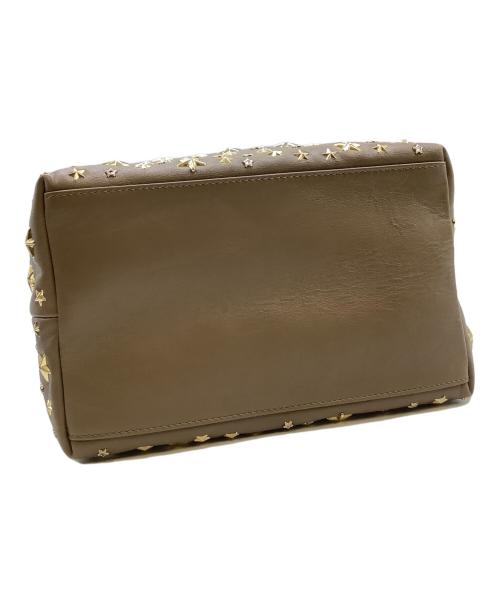 JIMMY CHOO（ジミーチュウ）JIMMY CHOO (ジミーチュウ) スターストーンスタッズトートバッグ ベージュの古着・服飾アイテム