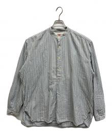 LEVI'S（リーバイス）の古着「バンドカラープルオーバーチェックシャツ」｜ブルー