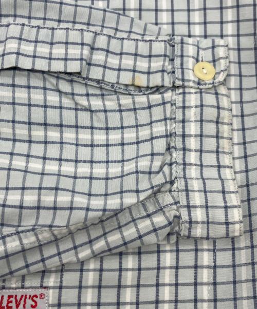 LEVI'S（リーバイス）LEVI'S (リーバイス) バンドカラープルオーバーチェックシャツ ブルー サイズ:Lの古着・服飾アイテム