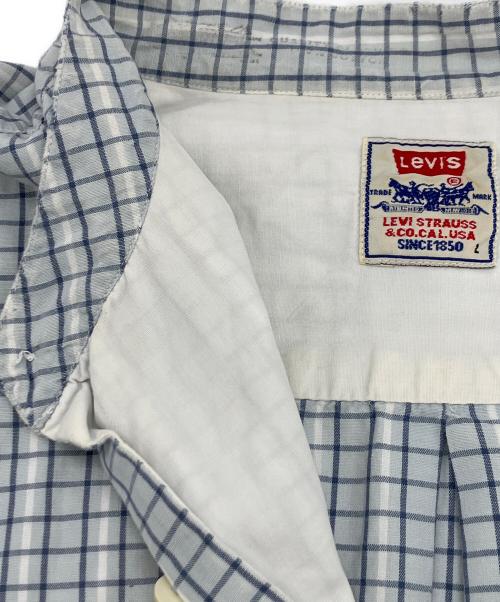 LEVI'S（リーバイス）LEVI'S (リーバイス) バンドカラープルオーバーチェックシャツ ブルー サイズ:Lの古着・服飾アイテム