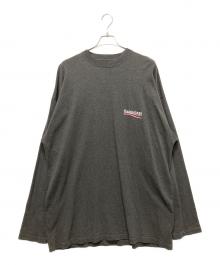 BALENCIAGA（バレンシアガ）の古着「Political Campaign Longsleeve Tee/キャンペーンロゴカットソー」｜グレー