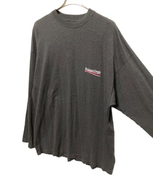BALENCIAGA（バレンシアガ）BALENCIAGA (バレンシアガ) Political Campaign Longsleeve Tee/キャンペーンロゴカットソー グレー サイズ:3の古着・服飾アイテム