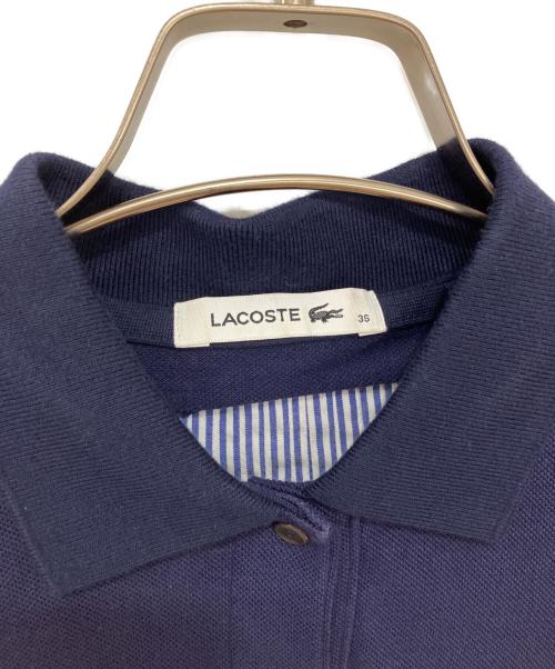 LACOSTE（ラコステ）LACOSTE (ラコステ) sacai (サカイ) ストライプシャツドッキングポロシャツ ネイビー サイズ:36の古着・服飾アイテム