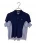 LACOSTE（ラコステ）の古着「ストライプシャツドッキングポロシャツ」｜ネイビー