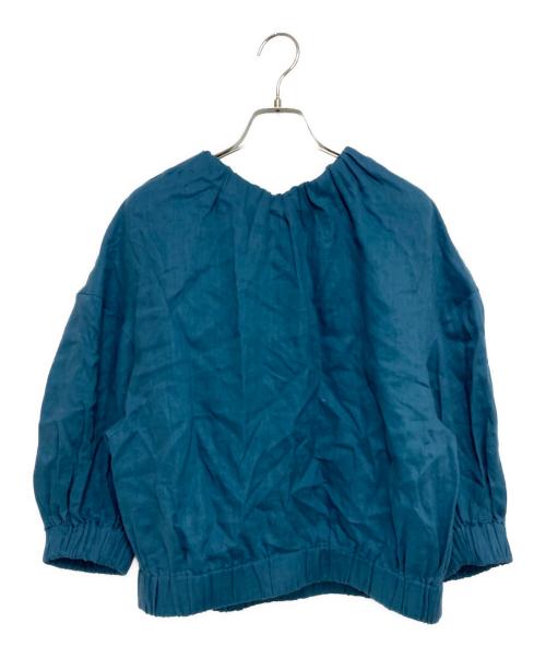 HYKE（ハイク）HYKE (ハイク) LINEN SHIRRED TOP ブルー サイズ:1の古着・服飾アイテム