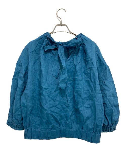 HYKE（ハイク）HYKE (ハイク) LINEN SHIRRED TOP ブルー サイズ:1の古着・服飾アイテム