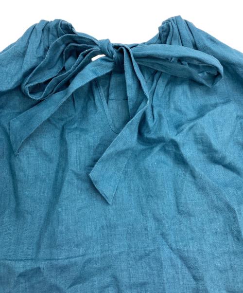 HYKE（ハイク）HYKE (ハイク) LINEN SHIRRED TOP ブルー サイズ:1の古着・服飾アイテム