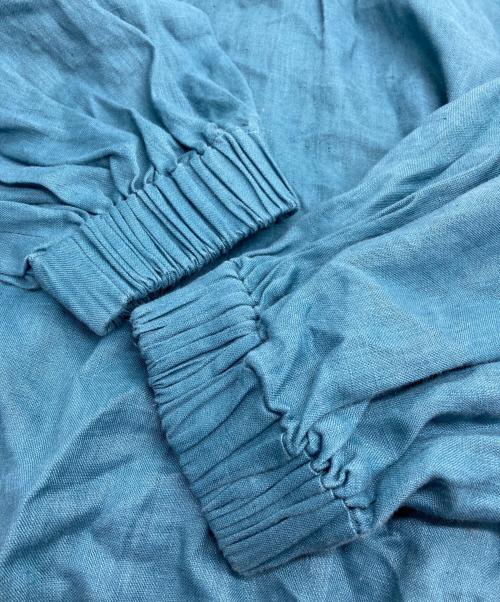 HYKE（ハイク）HYKE (ハイク) LINEN SHIRRED TOP ブルー サイズ:1の古着・服飾アイテム