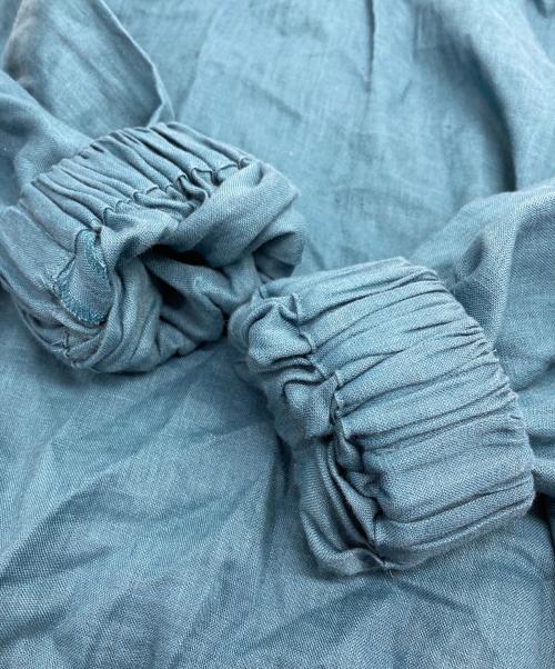 HYKE（ハイク）HYKE (ハイク) LINEN SHIRRED TOP ブルー サイズ:1の古着・服飾アイテム