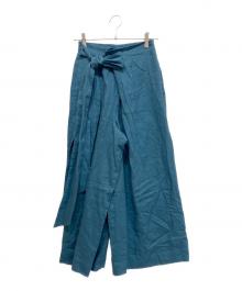 HYKE（ハイク）の古着「LINEN WIDE LEG PANTS」｜ブルー