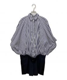 sacai×THOMAS MASON（サカイ×トーマスメイソン）の古着「ドッキングシャツワンピース」｜ネイビー