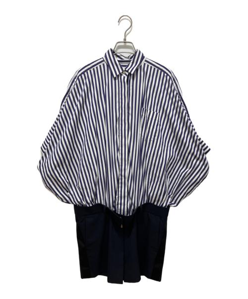 sacai（サカイ）sacai (サカイ) THOMAS MASON (トーマスメイソン) ドッキングシャツワンピース ネイビー サイズ:2の古着・服飾アイテム