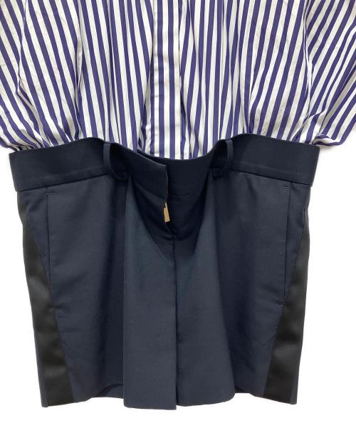 sacai（サカイ）sacai (サカイ) THOMAS MASON (トーマスメイソン) ドッキングシャツワンピース ネイビー サイズ:2の古着・服飾アイテム